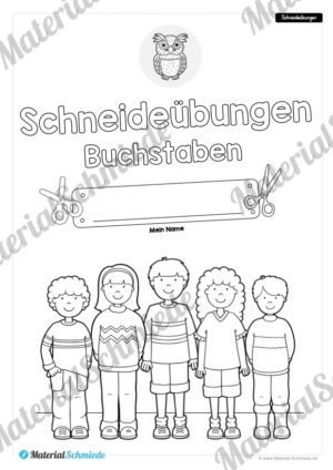 Schneideübungen für Kinder: Buchstaben (Deckblatt)