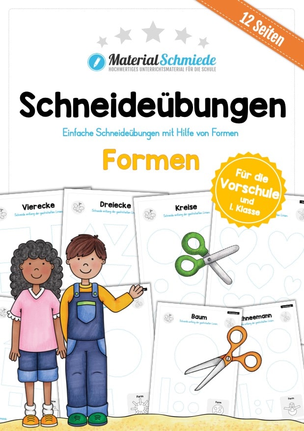 Schneideübungen für Kinder: Formen