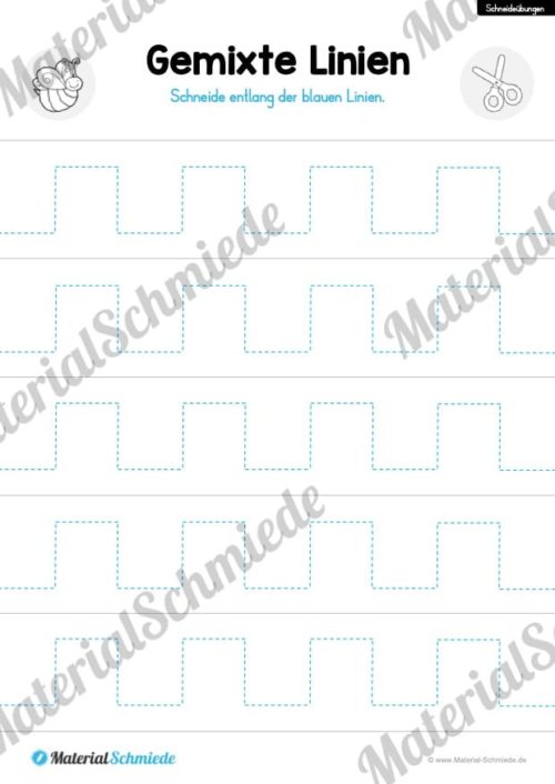 Schneideübungen für Kinder: Linien (Vorschau 09)