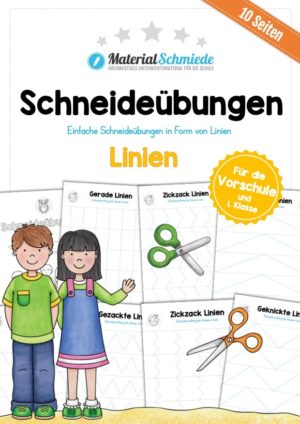 Schneideübungen für Kinder: Linien