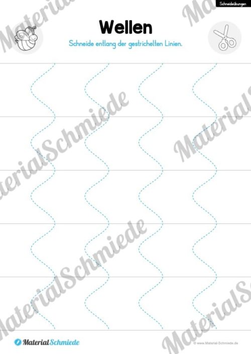 Schneideübungen für Kinder: Wellen (Vorschau 08)
