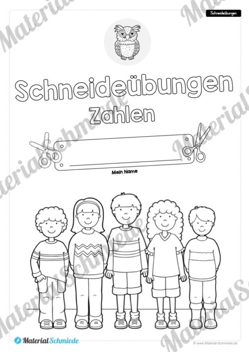 Schneideübungen für Kinder: Zahlen (Deckblatt)