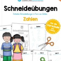 Schneideübungen für Kinder: Zahlen