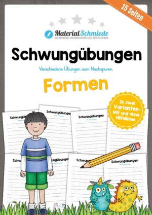 Schwungübungen: Formen (15 Arbeitsblätter)