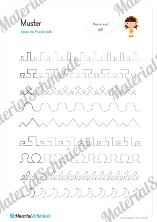 Materialpaket Schwungübungen - 20 Seiten (Vorschau 03)