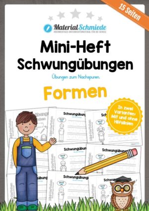 Mini-Heft Schwungübungen: Formen (15 Arbeitsblätter)