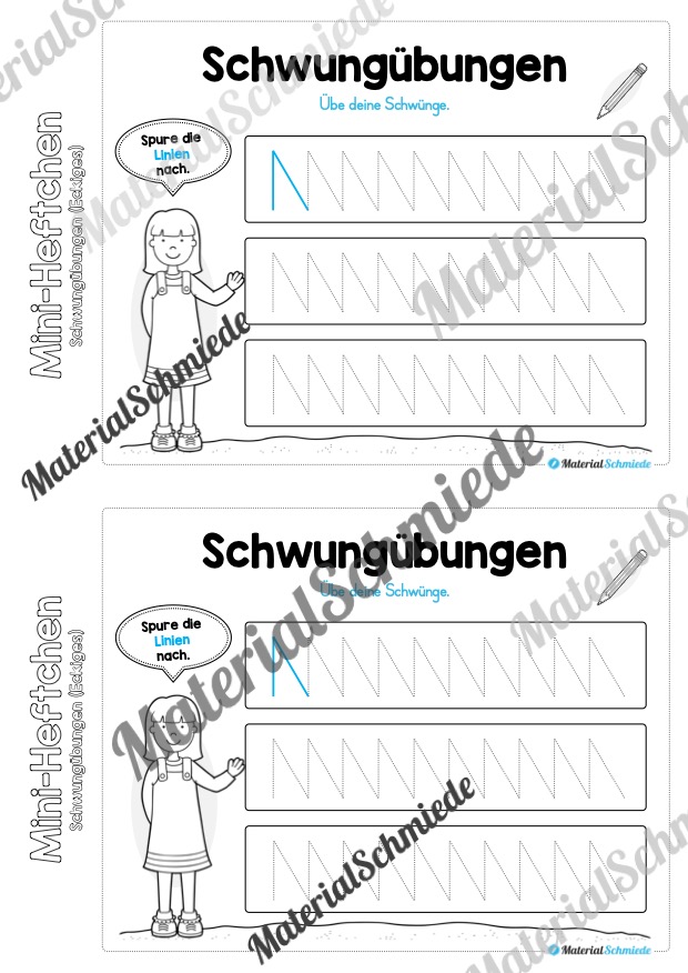 Mini-Heft Schwungübungen: Linien (Vorschau 09)