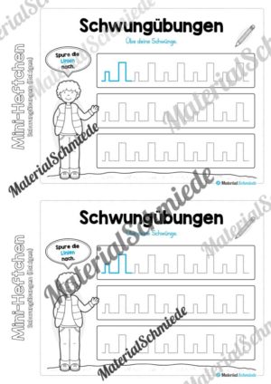 Mini-Heft Schwungübungen: Linien (Vorschau 12)