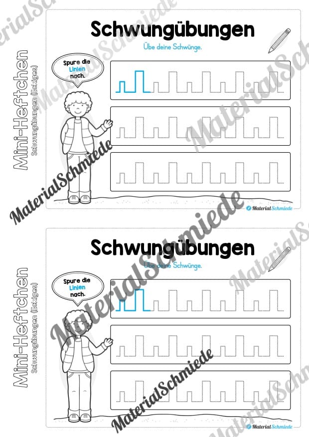 Mini-Heft Schwungübungen: Linien (Vorschau 12)