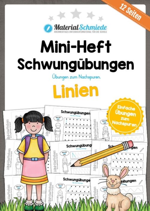 Mini-Heft Schwungübungen: Linien (12 Arbeitsblätter)