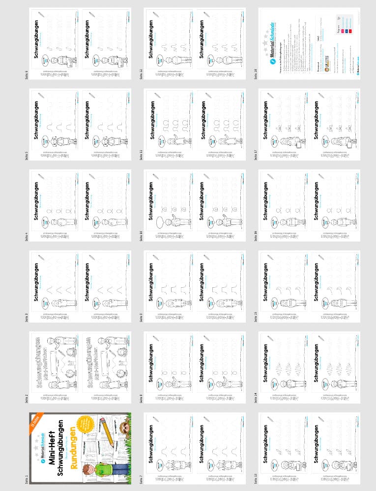 Mini-Heft Schwungübungen: Rundungen (Überblick ohne Hilfslinien)