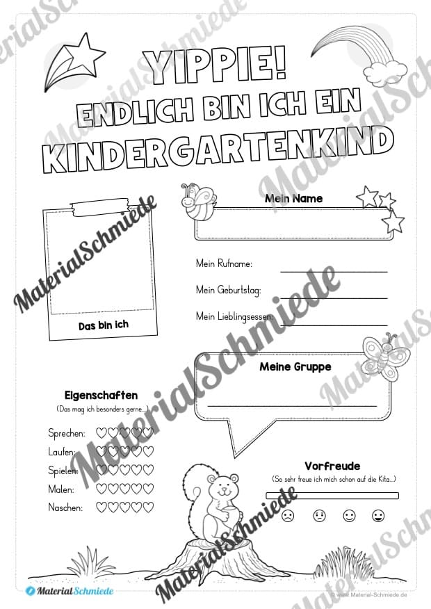 Steckbrief: Endlich Kindergartenkind (Tier: Eichhörnchen / Eichhörnchen-Gruppe)