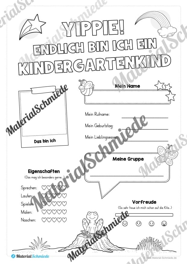 Steckbrief: Endlich Kindergartenkind (Tier: Frosch / Frosch-Gruppe)