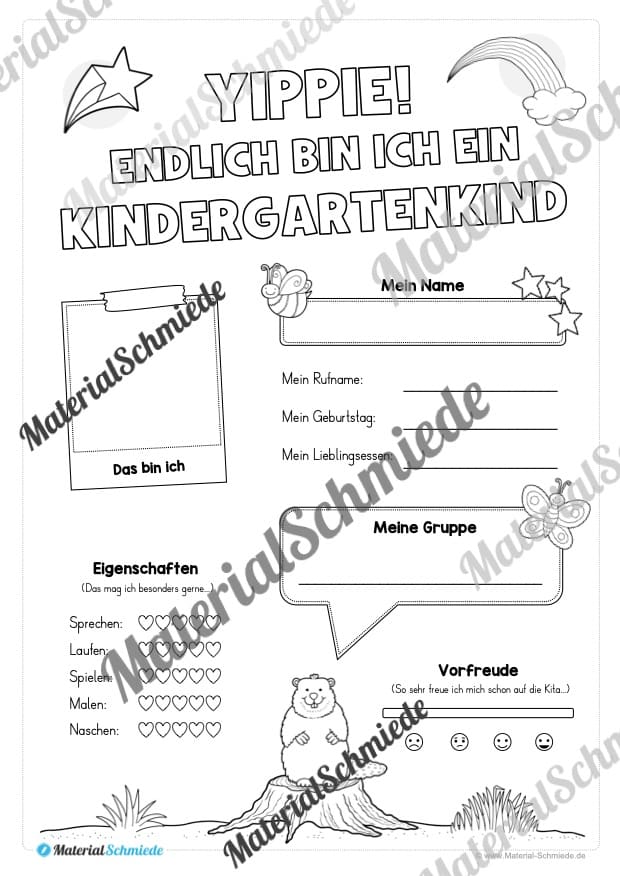 Steckbrief: Endlich Kindergartenkind (Tier: Bieber / Bieber-Gruppe)