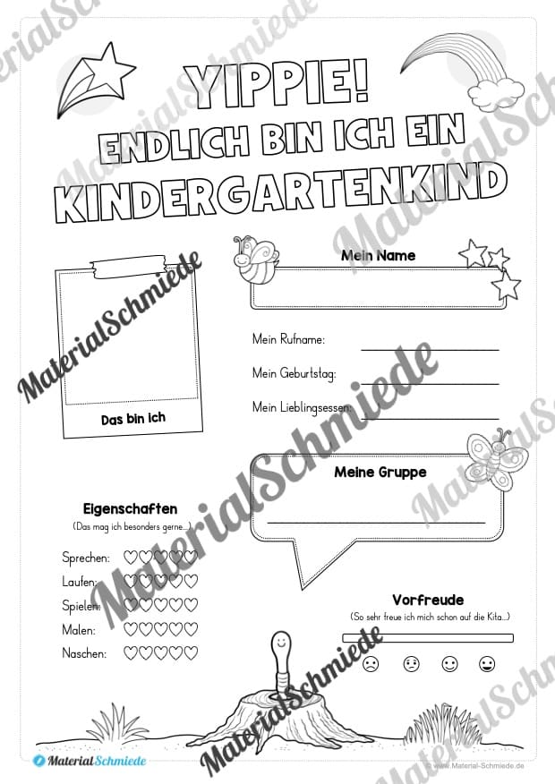 Steckbrief: Endlich Kindergartenkind (Tier: Regenwurm / Regenwürmer-Gruppe)